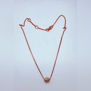 Givenchy rose gold tone crystal pave ball pendant necklace signed vintage
